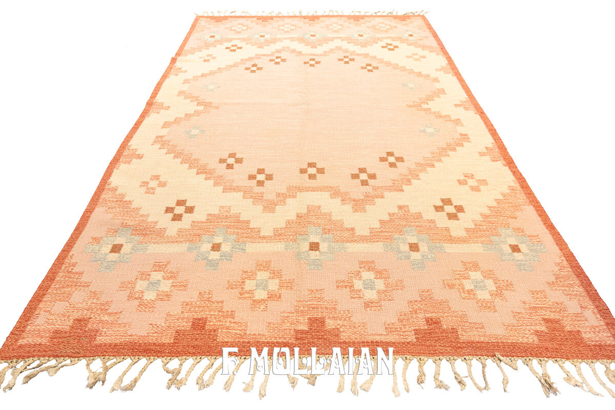 Tapis Kilim Suédois Rollakan Rose Couleur n°:953714